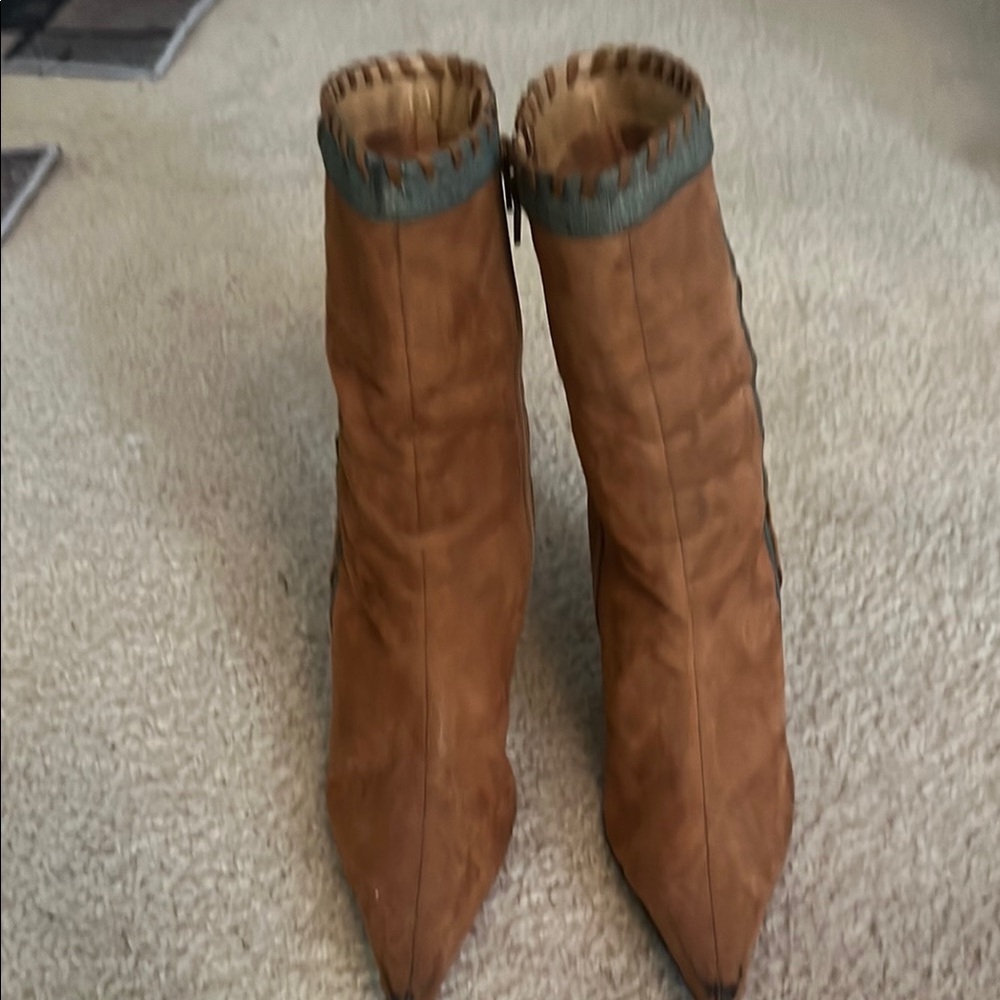 Rouge! Brown Heeled Boots with Stiletto Heel